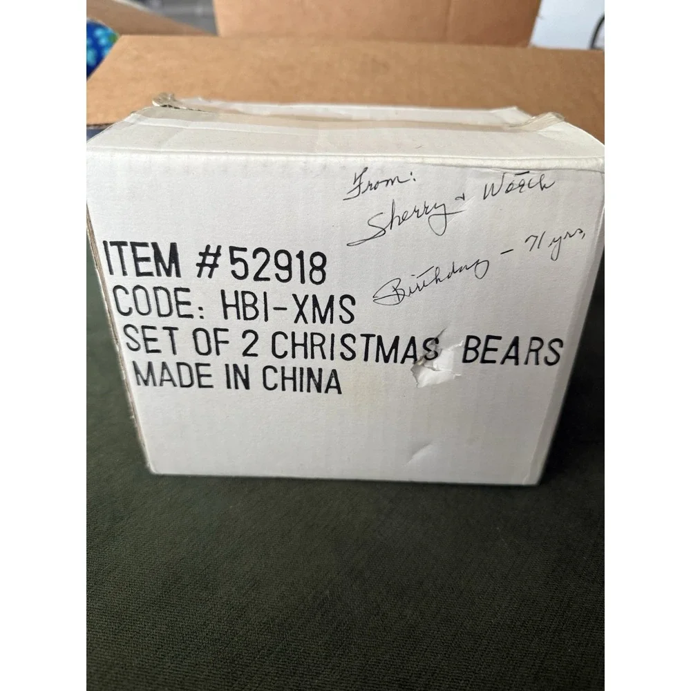 2 Happy Holiday Merry‎ Christmas Teddy Bear Resin Figures 4